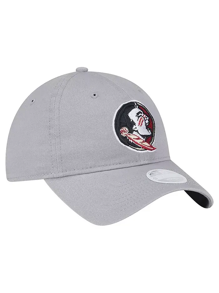 Женская регулируемая кепка 9TWENTY Florida State Seminoles серого цвета с логотипом New Era — изображение 4 из 5