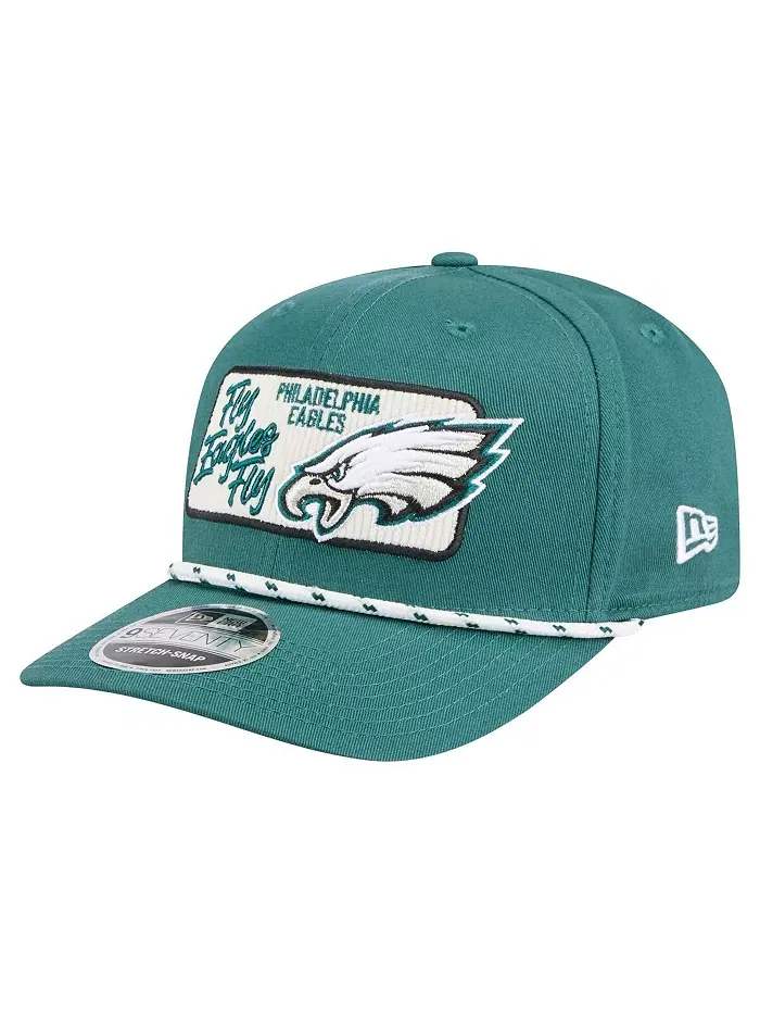 Мужская темно-зеленая кепка Philadelphia Eagles Chant 9SEVENTY Stretch-Snap New Era