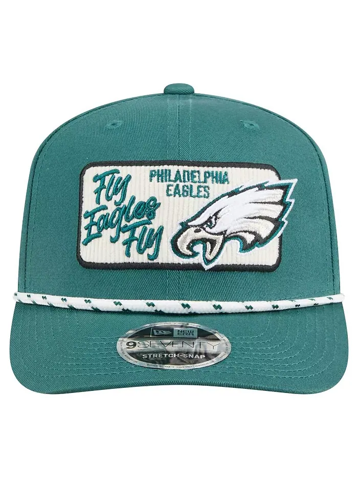 Мужская темно-зеленая кепка Philadelphia Eagles Chant 9SEVENTY Stretch-Snap New Era — изображение 4 из 4