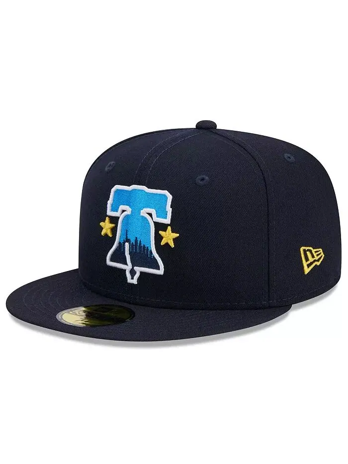 Мужская темно-синяя шляпа Philadelphia Phillies 2024 City Connect 59fifty Fitted New Era