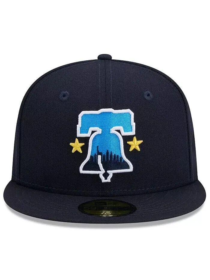Мужская темно-синяя шляпа Philadelphia Phillies 2024 City Connect 59fifty Fitted New Era — изображение 2 из 3