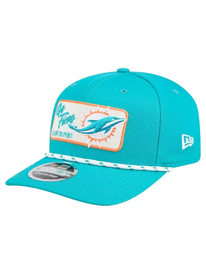 Мужская кепка Aqua Miami Dolphins Chant 9SEVENTY Stretch-Snap New Era