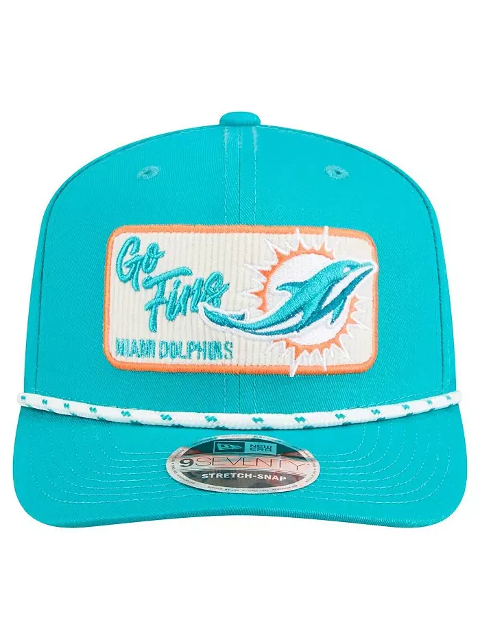 Мужская кепка Aqua Miami Dolphins Chant 9SEVENTY Stretch-Snap New Era — изображение 3 из 4