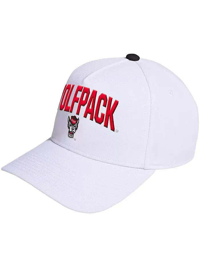 Мужская и женская белая кепка NC State Wolfpack Locker Room с А-образной рамкой и регулируемой