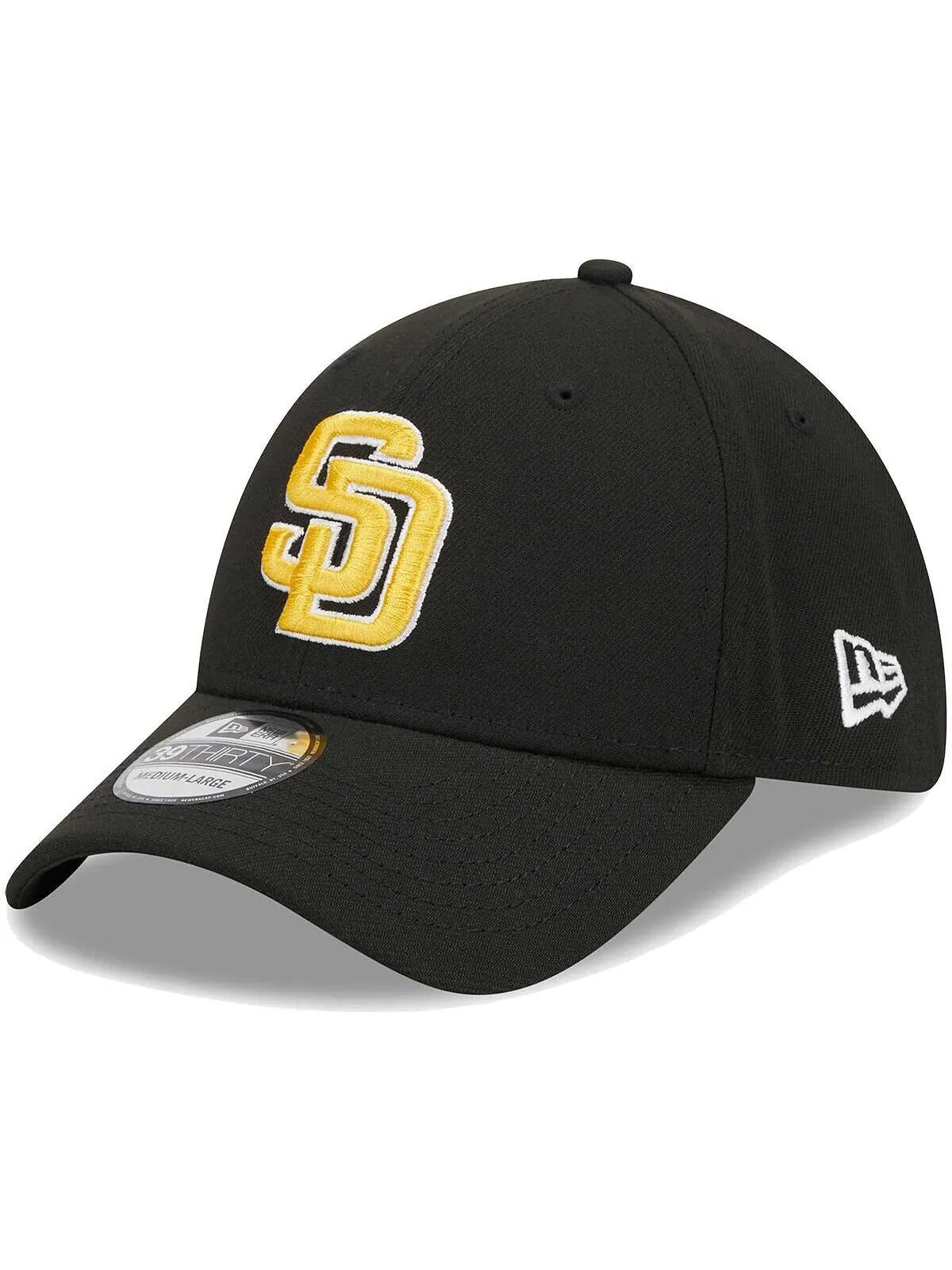 Мужская черная кепка San Diego Padres Logo 39THIRTY Flex Hat New Era