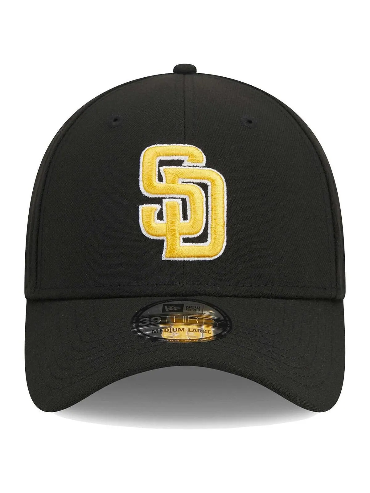 Мужская черная кепка San Diego Padres Logo 39THIRTY Flex Hat New Era — изображение 2 из 4, черный