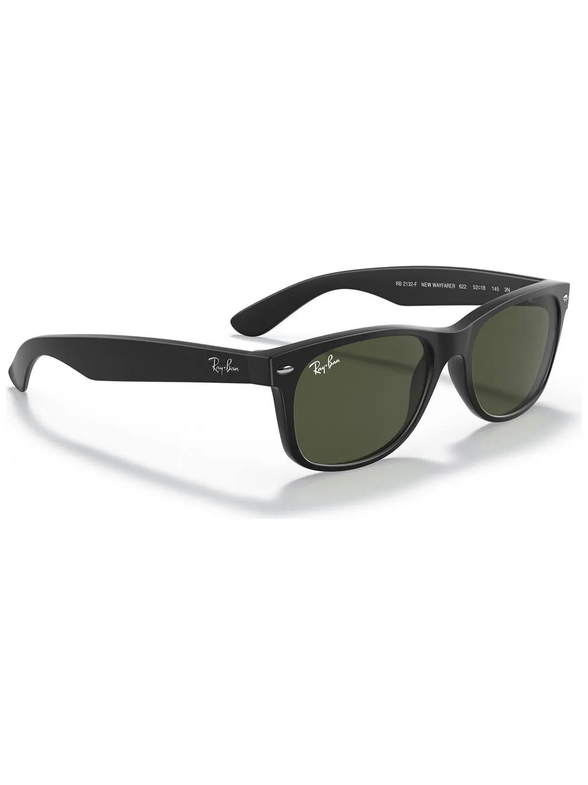 Солнцезащитные очки унисекс с низкой перемычкой, RB2132F NEW WAYFARER MATTE 55 Ray-Ban — изображение 4 из 6, черный