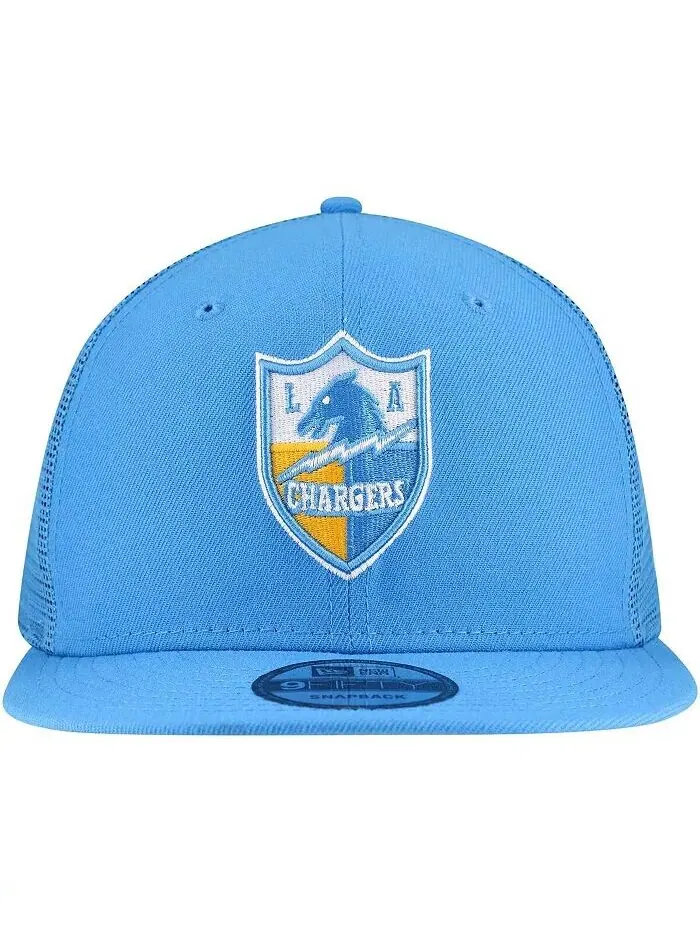 Мужская бейсболка Snapback Los Angeles Chargers Throwback Main Trucker 9FIFTY цвета Powder Blue New — изображение 4 из 4
