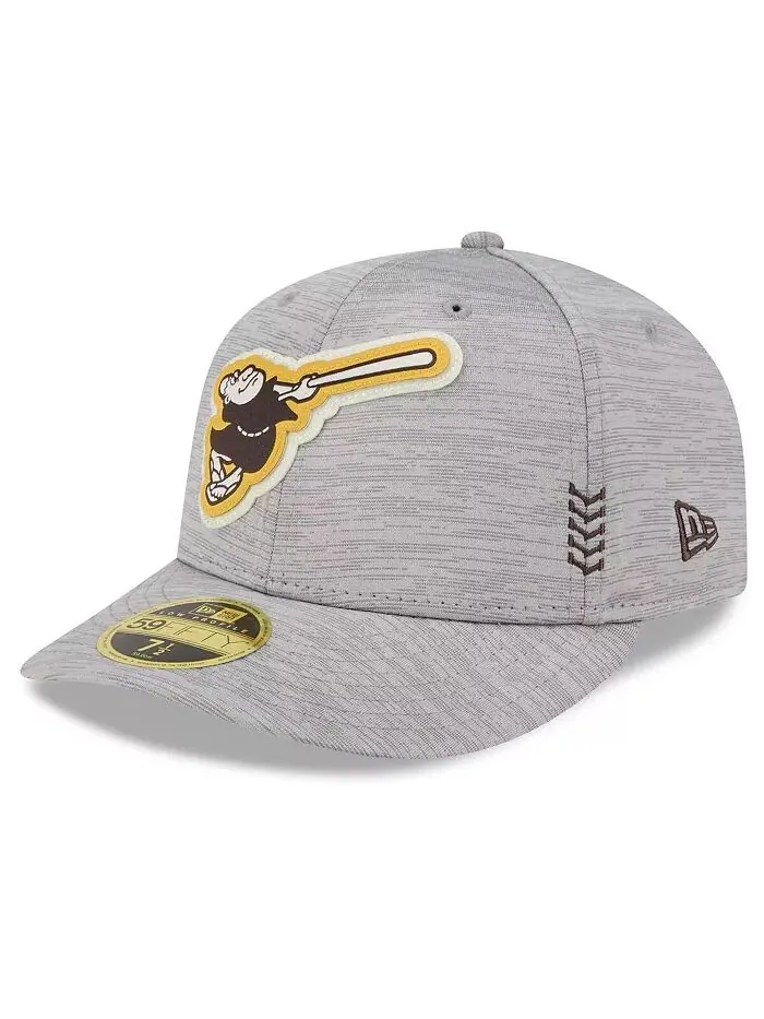 Мужская серая кепка San Diego Padres 2024 Clubhouse Low Profile 59FIFTY Fitted New Era