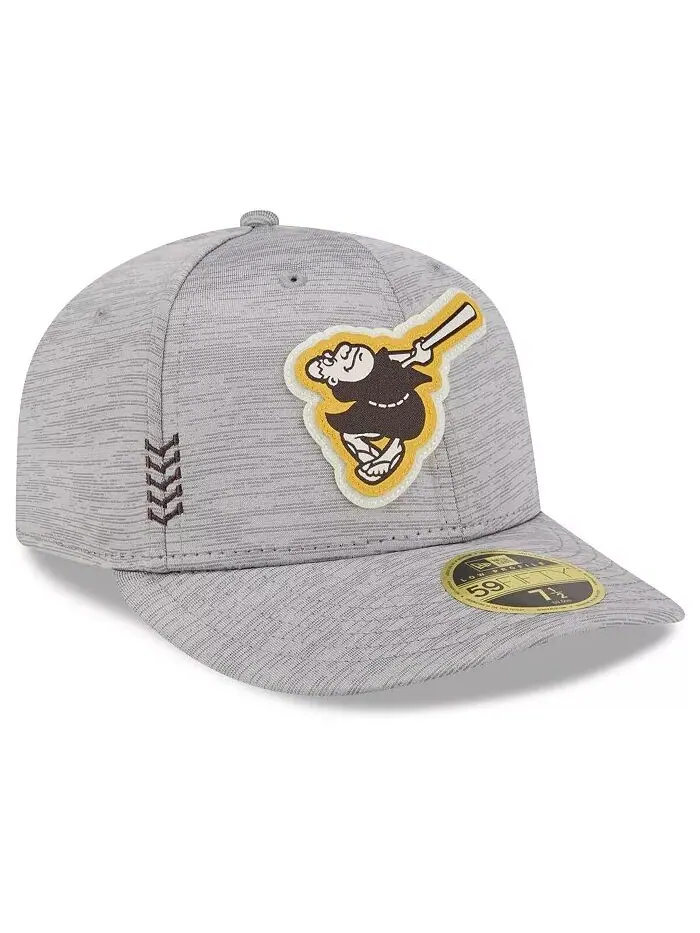 Мужская серая кепка San Diego Padres 2024 Clubhouse Low Profile 59FIFTY Fitted New Era — изображение 4 из 4