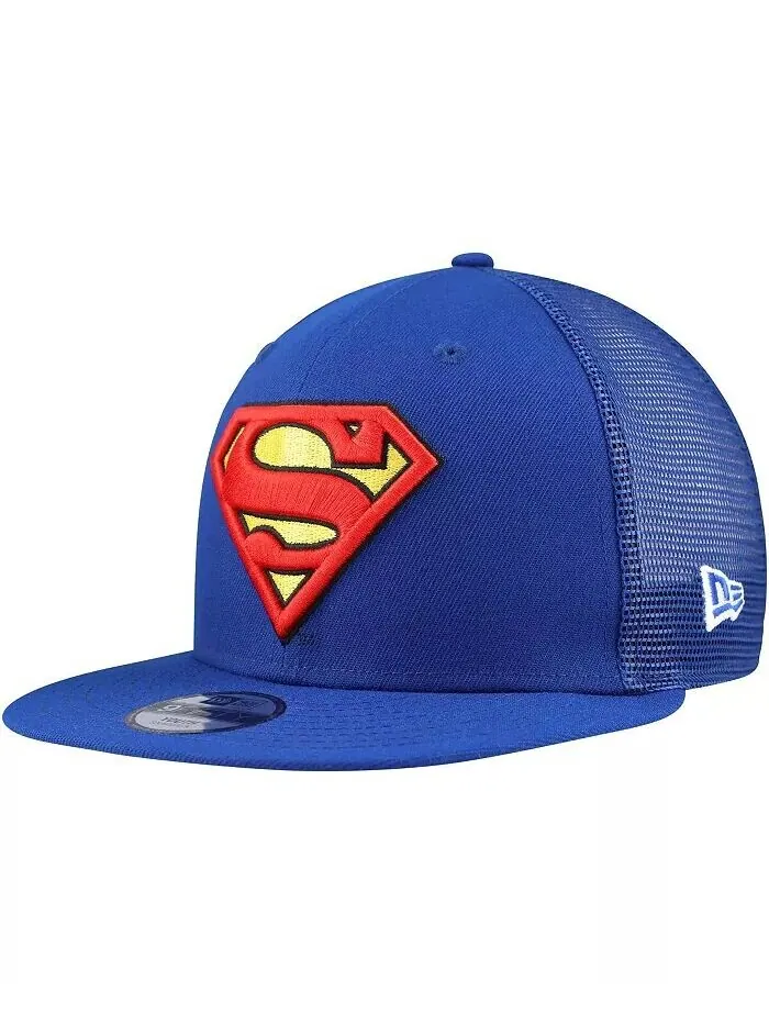 Синяя бейсболка-кепка для дальнобойщика Superman 9FIFTY для больших мальчиков и девочек New Era