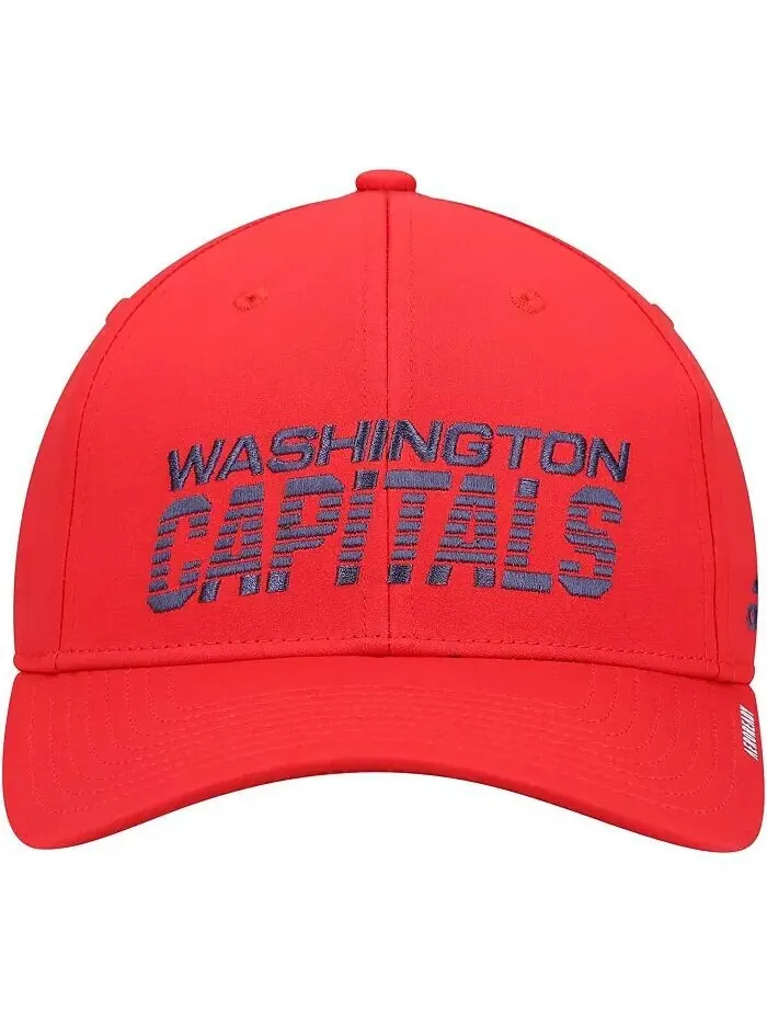 Мужская красная кепка в раздевалке Washington Capitals 2021 AEROREADY Flex Hat Adidas — изображение 2 из 2