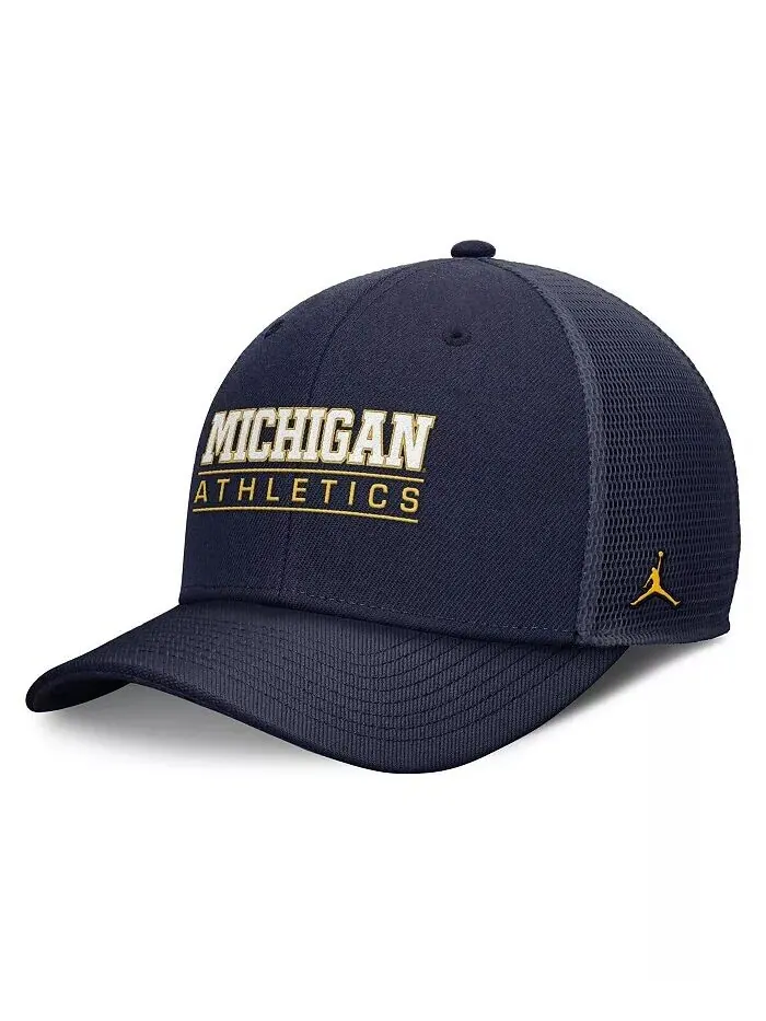 Мужская темно-синяя шапка Michigan Wolverines Rise Adjustable Jordan