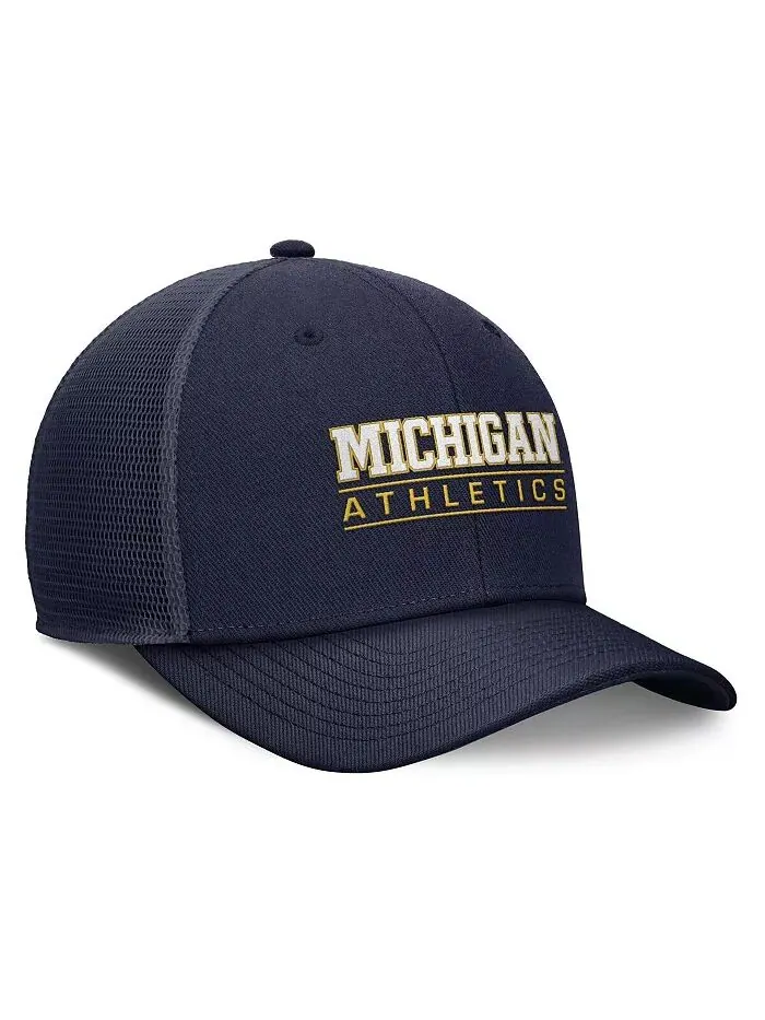 Мужская темно-синяя шапка Michigan Wolverines Rise Adjustable Jordan — изображение 3 из 4