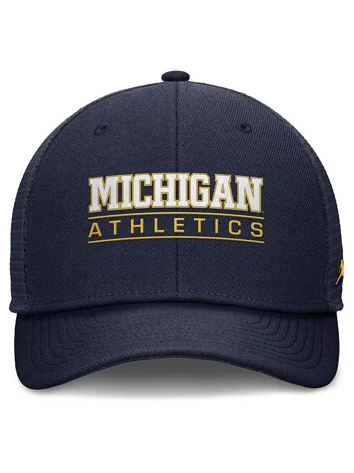 Мужская темно-синяя шапка Michigan Wolverines Rise Adjustable Jordan — изображение 4 из 4
