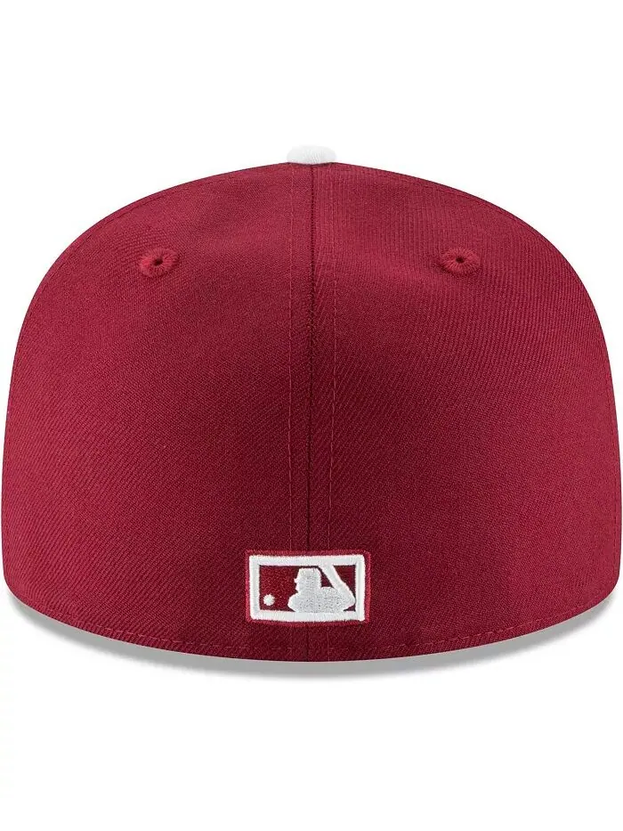 Мужская темно-бордовая шляпа Philadelphia Phillies Cooperstown Collection Wool 59FIFTY Fitted Hat — изображение 2 из 4