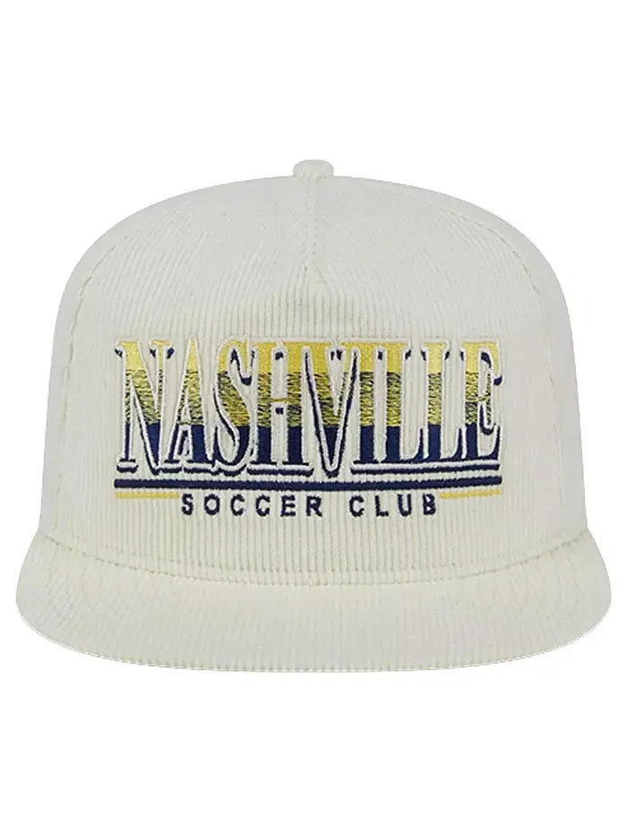 Мужская белая бейсболка Nashville SC в стиле ретро из вельвета с регулируемой застежкой New Era — изображение 4 из 4