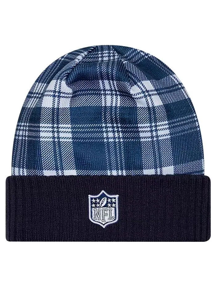 Мужская темно-синяя вязаная шапка с манжетами Dallas Cowboys Sideline New Era — изображение 2 из 2
