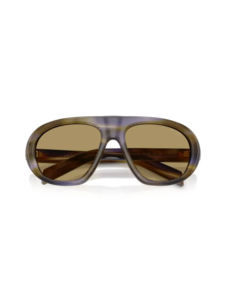 Женские солнцезащитные очки с геометрическим рисунком, PR C05S PRADA, Striped Laguna — изображение 3 из 5