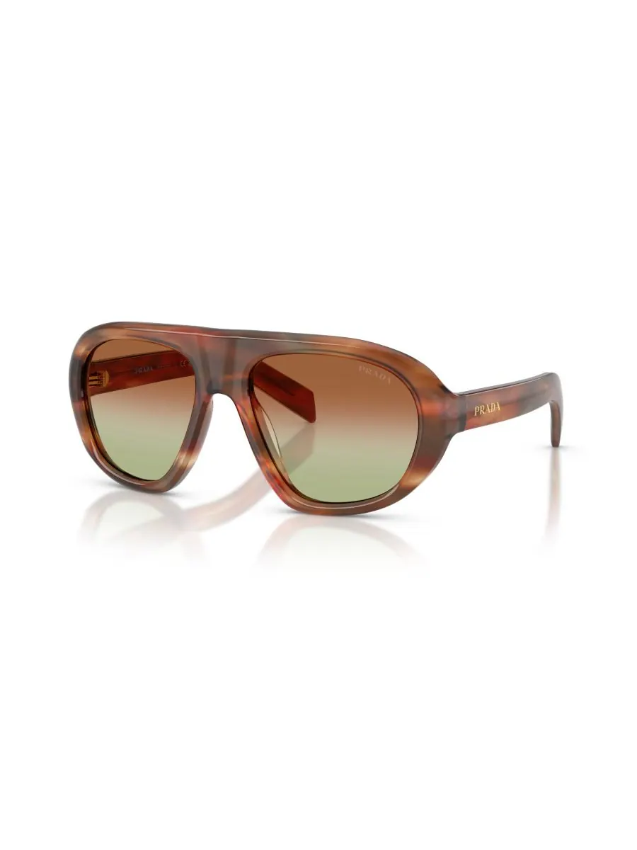 Женские солнцезащитные очки с геометрическим рисунком, PR C05S PRADA, Striped Oak