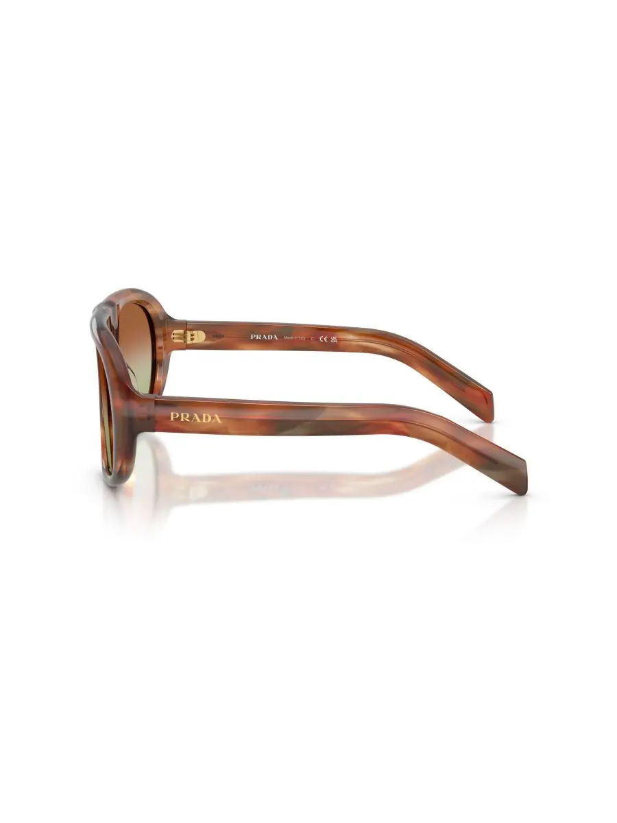 Женские солнцезащитные очки с геометрическим рисунком, PR C05S PRADA, Striped Oak — изображение 3 из 5
