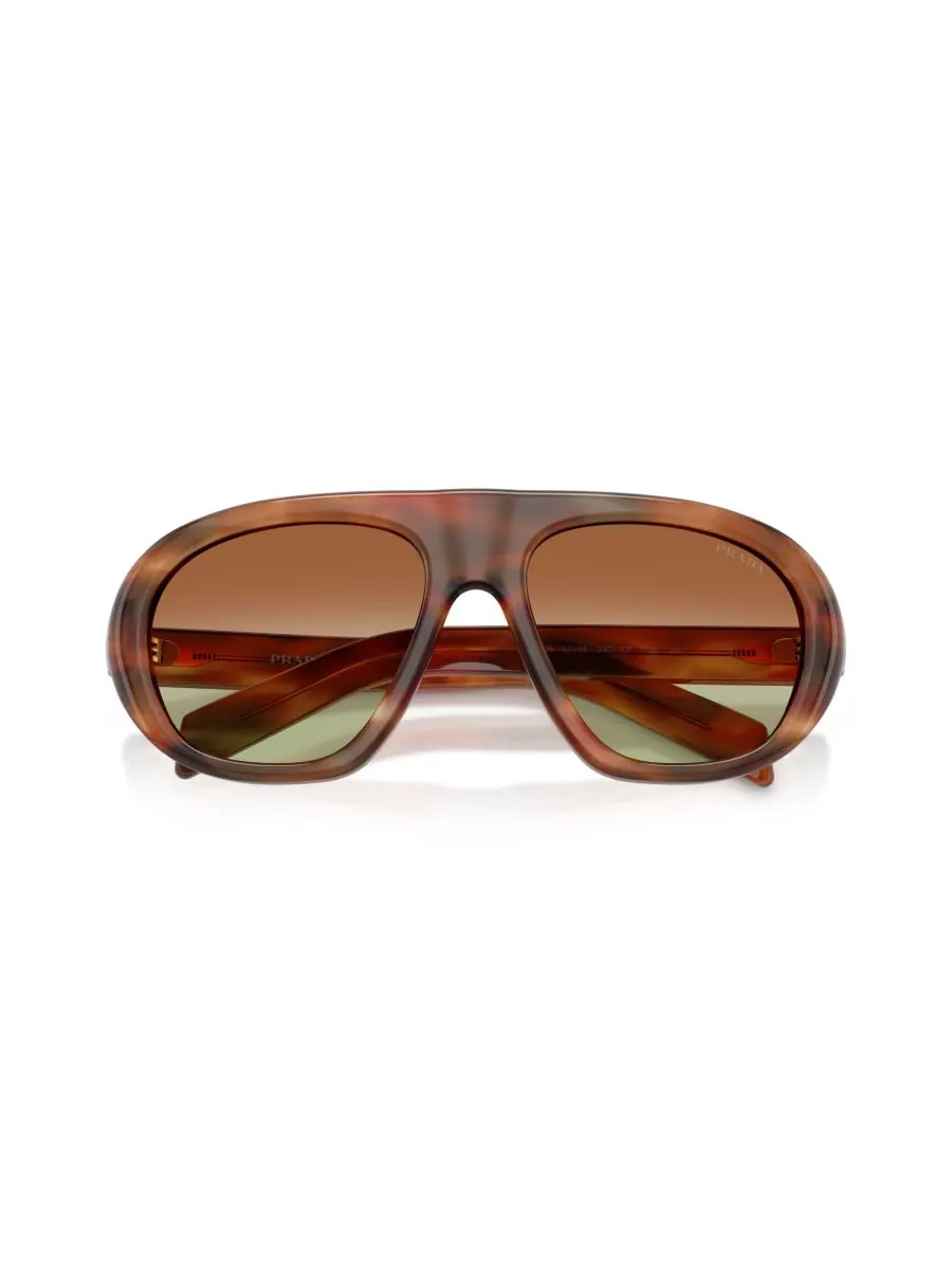 Женские солнцезащитные очки с геометрическим рисунком, PR C05S PRADA, Striped Oak — изображение 5 из 5