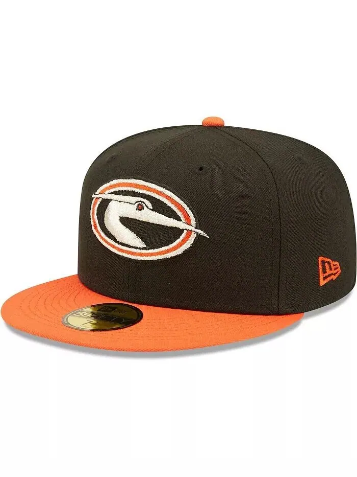 Мужская черная приталенная шляпа Delmarva Shorebirds Authentic Collection Team Alternate 59FIFTY