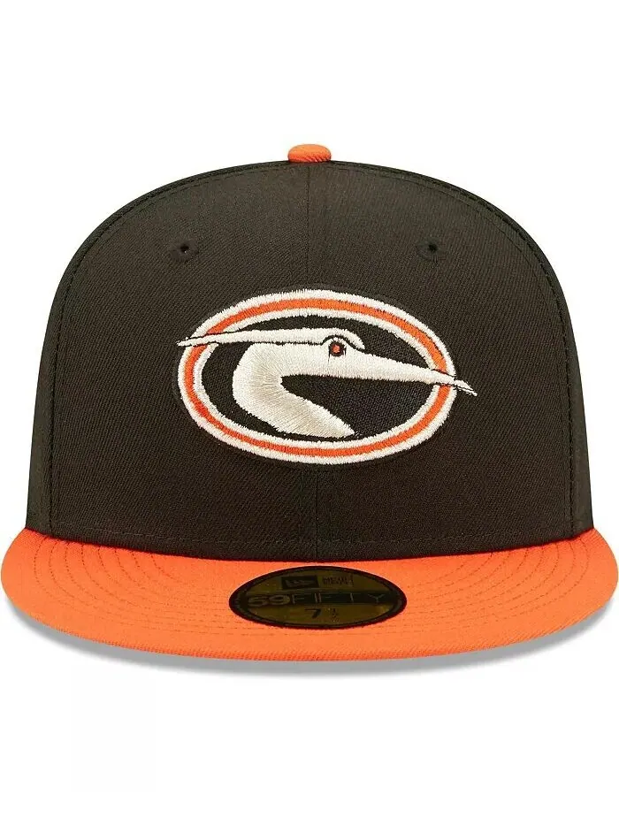 Мужская черная приталенная шляпа Delmarva Shorebirds Authentic Collection Team Alternate 59FIFTY — изображение 2 из 2