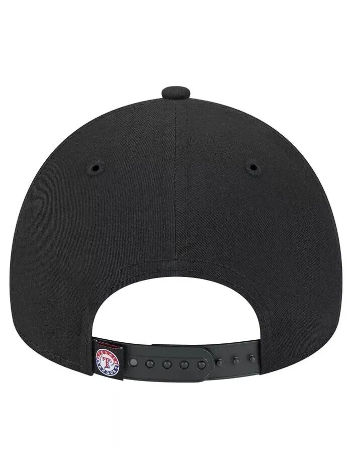 Мужская черная шапка Texas Rangers 9FORTY A-Frame Adjustable New Era — изображение 3 из 5