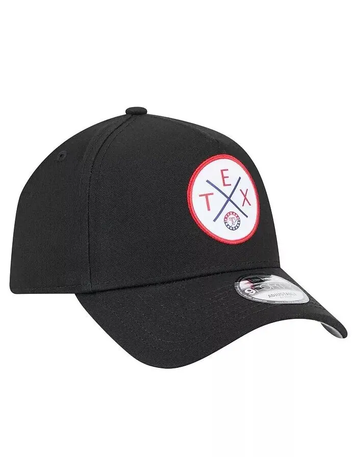 Мужская черная шапка Texas Rangers 9FORTY A-Frame Adjustable New Era — изображение 4 из 5