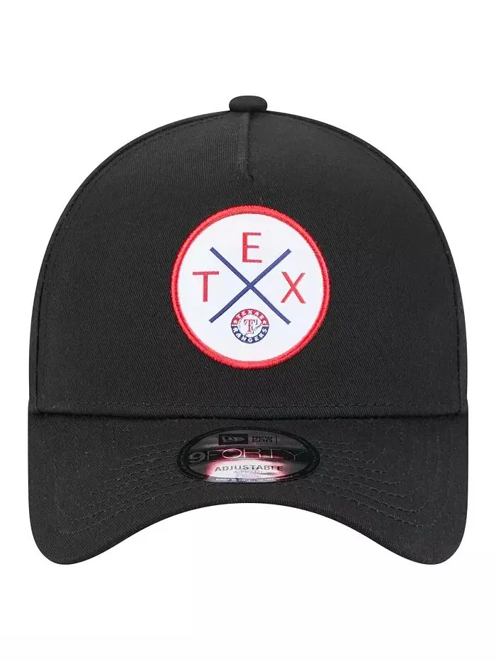 Мужская черная шапка Texas Rangers 9FORTY A-Frame Adjustable New Era — изображение 5 из 5