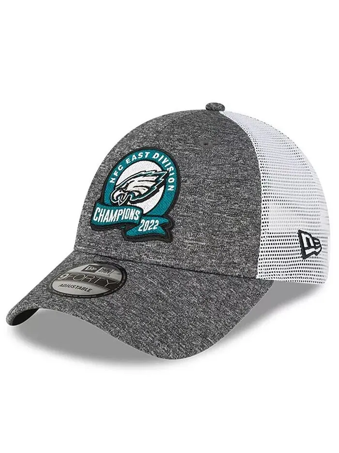Мужская регулируемая шляпа Хизер Грей Филадельфия Иглз 2022 NFC East Division Champions Раздевалка