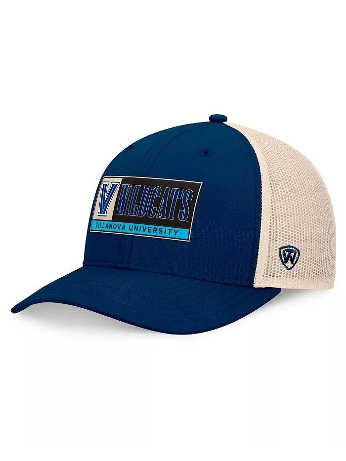 Мужская темно-синяя/натуральная шляпа Villanova Wildcats Bennett Trucker с регулируемой посадкой