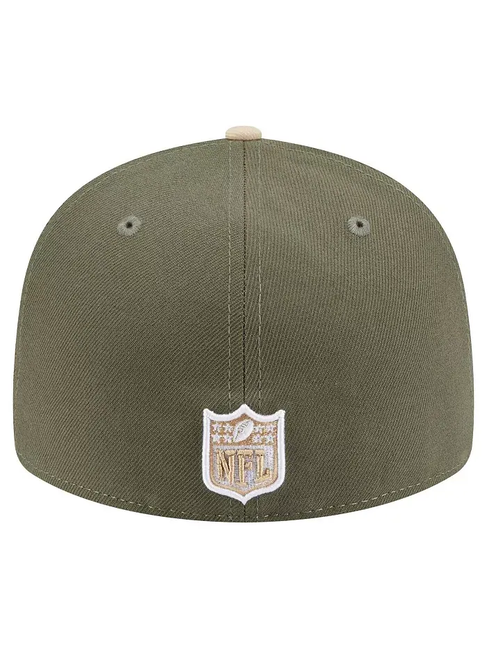 Мужская шапка 59FIFTY Fitted светлого бежевого/оливкового цвета New York Jets с двухтонным дизайном — изображение 3 из 5
