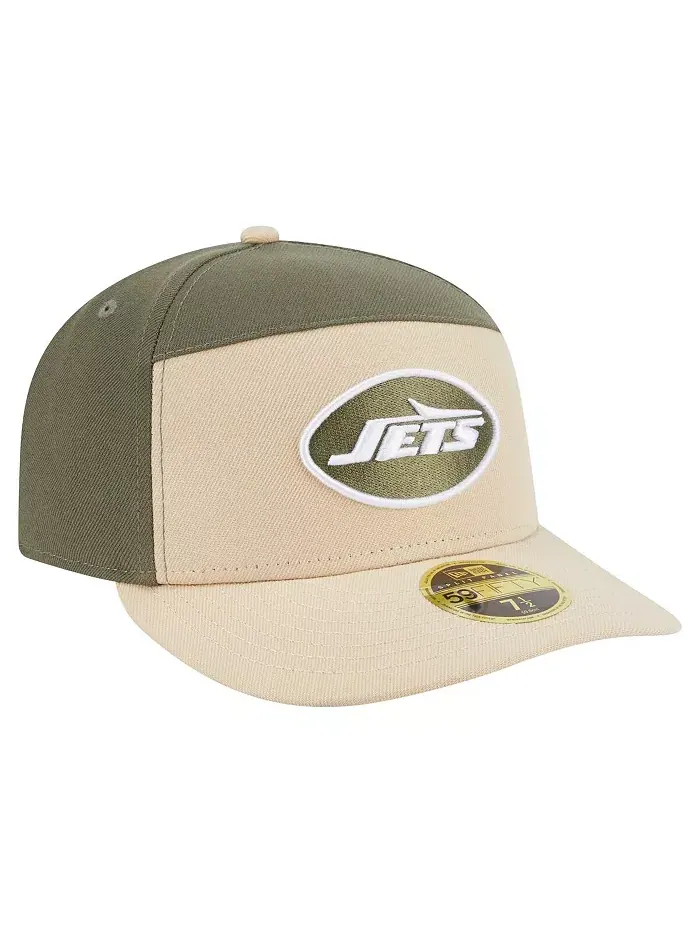 Мужская шапка 59FIFTY Fitted светлого бежевого/оливкового цвета New York Jets с двухтонным дизайном — изображение 4 из 5