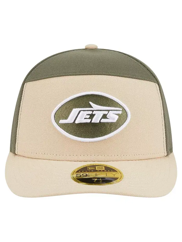 Мужская шапка 59FIFTY Fitted светлого бежевого/оливкового цвета New York Jets с двухтонным дизайном — изображение 5 из 5