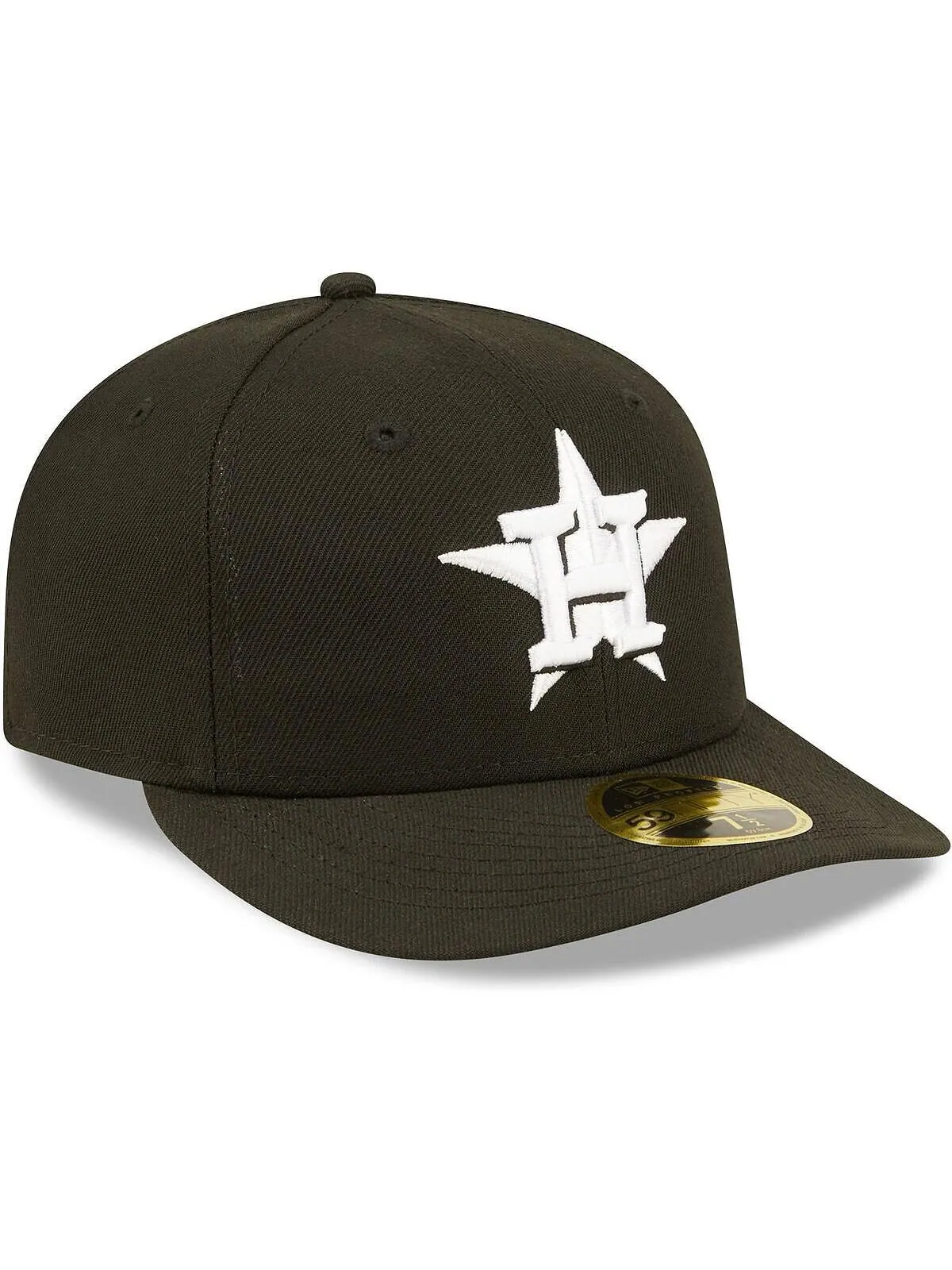Мужская низкопрофильная приталенная шляпа Houston Astros черно-белая 59FIFTY New Era — изображение 4 из 5, черный