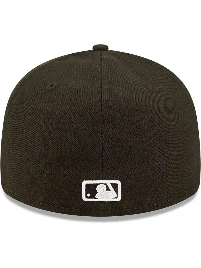 Мужская шляпа Houston Astros черного и белого цвета с низким профилем 59FIFTY Fitted New Era — изображение 5 из 5