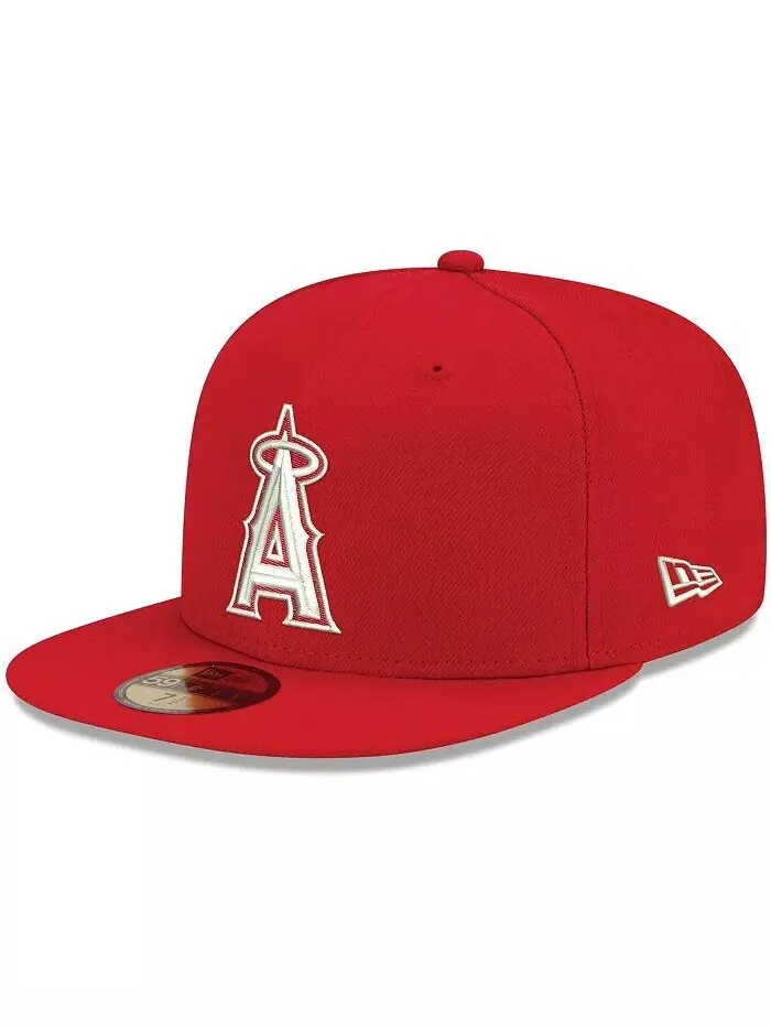 Мужская красная приталенная шляпа с логотипом Los Angeles Angels 59FIFTY New Era — изображение 2 из 5