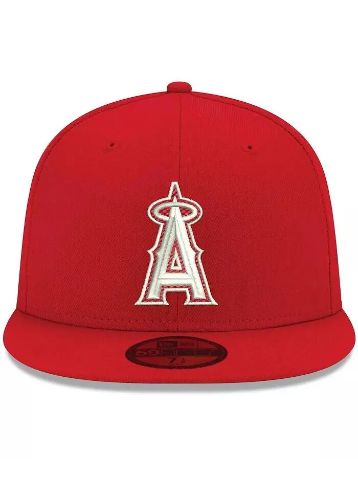 Мужская красная приталенная шляпа с логотипом Los Angeles Angels 59FIFTY New Era — изображение 3 из 5