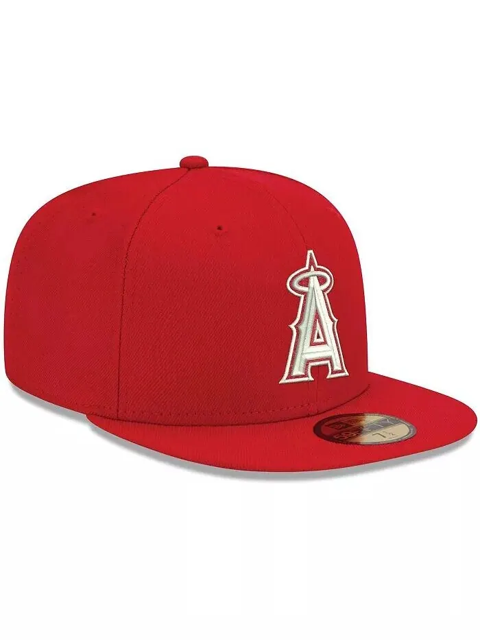 Мужская красная приталенная шляпа с логотипом Los Angeles Angels 59FIFTY New Era — изображение 4 из 5