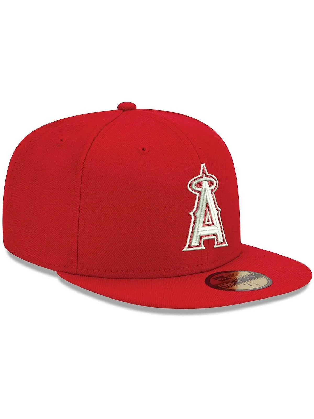 Мужская красная приталенная шляпа с логотипом Los Angeles Angels 59FIFTY New Era — изображение 4 из 5, красный