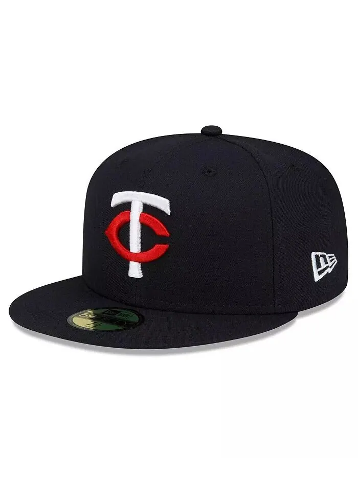 Мужская темно-синяя шляпа Minnesota Twins Authentic Collection Home 59Fifty 2023 New Era — изображение 2 из 5