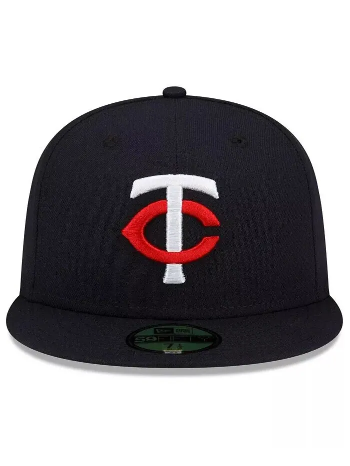 Мужская темно-синяя шляпа Minnesota Twins Authentic Collection Home 59Fifty 2023 New Era — изображение 3 из 5