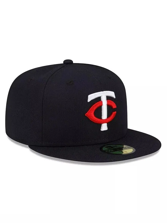 Мужская темно-синяя шляпа Minnesota Twins Authentic Collection Home 59Fifty 2023 New Era — изображение 4 из 5
