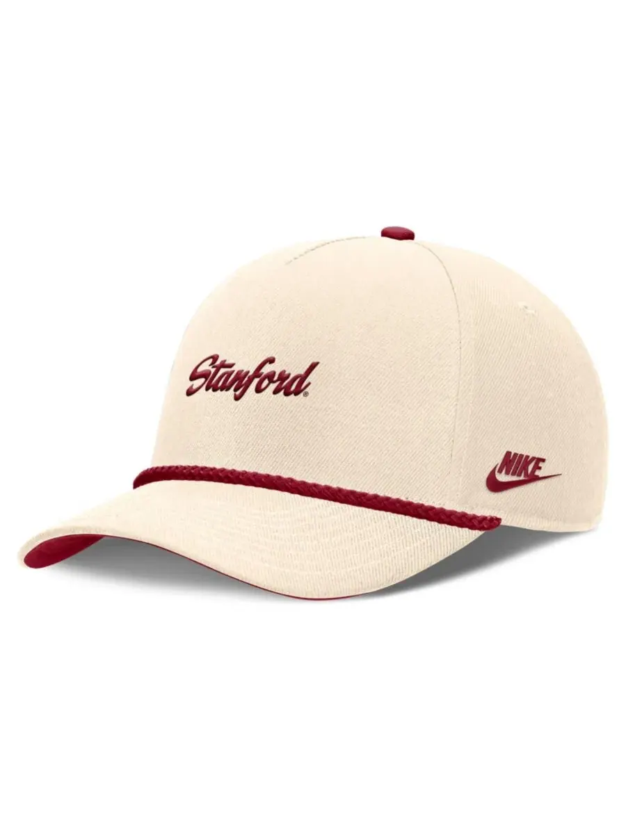 Кепка с вышитым логотипом Nike Stanford Cardinal Legacy Vintage Rope Rise, Natural Cardinal