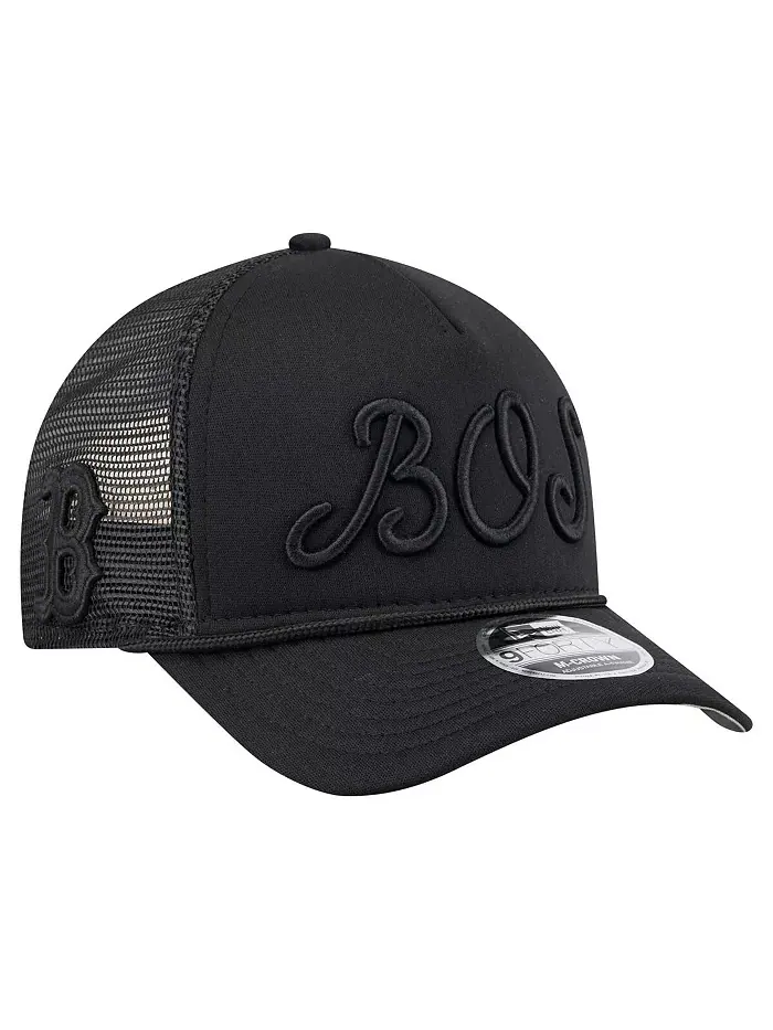 Мужская черная бейсболка Boston Red Sox City Initial 9FORTY A-Frame M-Crown с регулируемой — изображение 3 из 4