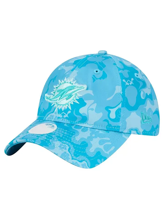 Женская регулируемая кепка Aqua Miami Dolphins Trippy 9TWENTY New Era