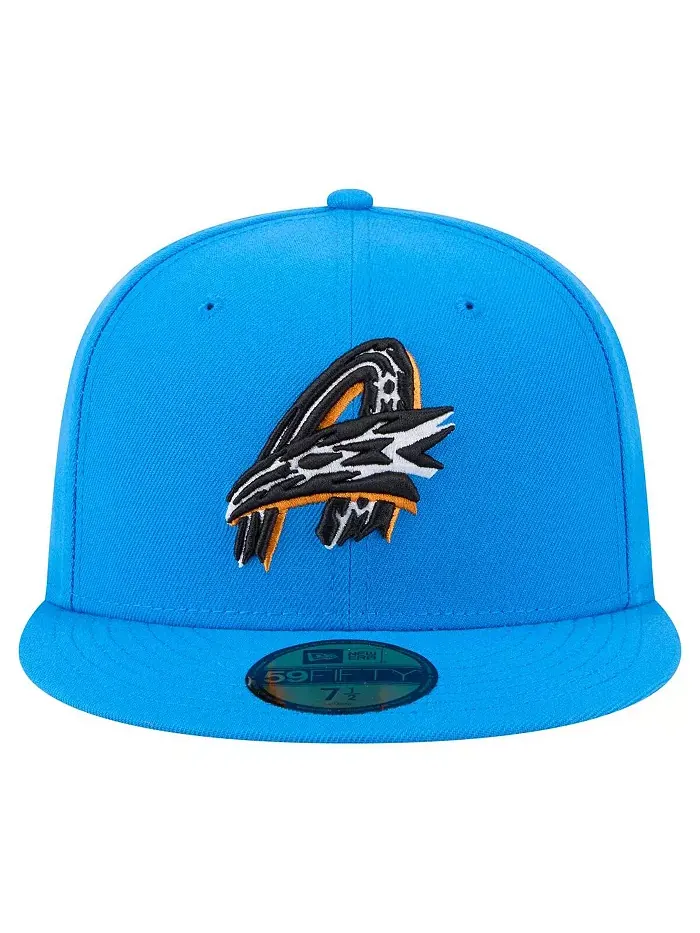 Мужская синяя бейсболка Akron RubberDucks Authentic Collection 59FIFTY Fitted New Era — изображение 2 из 4