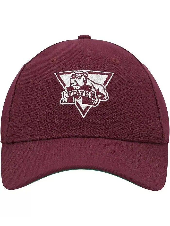 Мужская темно-бордовая шляпа Mississippi State Bulldogs Vault с напуском и гибкой кепкой Adidas — изображение 2 из 4